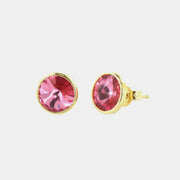 Earrings in 925 Silver with pink light point