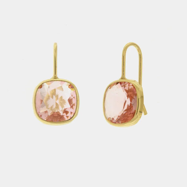 Orecchini in Argento 925 monachina con cristalli rosa - BYSIMON gioielli