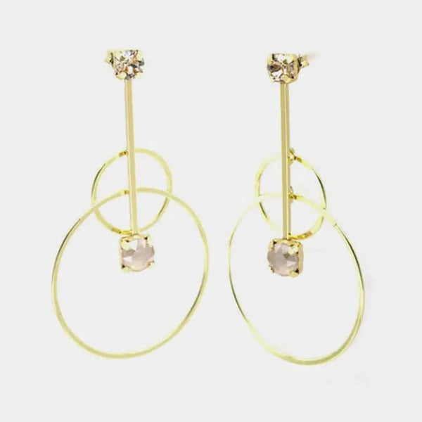 Orecchini in Argento 925 con cerchi e cristalli