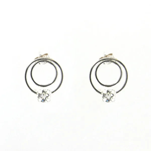 Orecchini in Argento 925 cerchi e cristalli