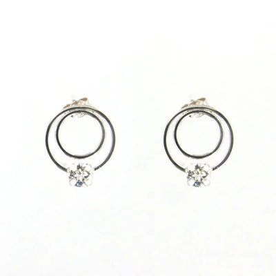 Orecchini in Argento 925 cerchi e cristalli