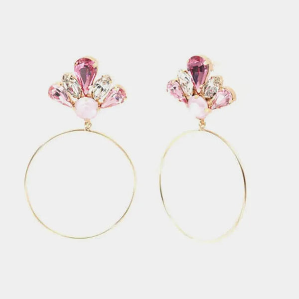 Orecchini in Argento 925 a cerchio con cristalli multicolor