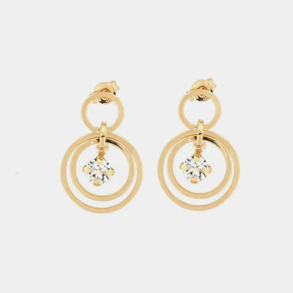 Orecchini in Argento 925 a cerchio con cristalli bianchi