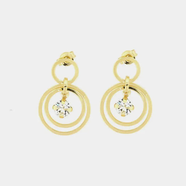 Orecchini in Argento 925 a cerchio con cristalli bianchi
