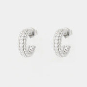 Orecchini in Argento 925 cerchietto con zirconi