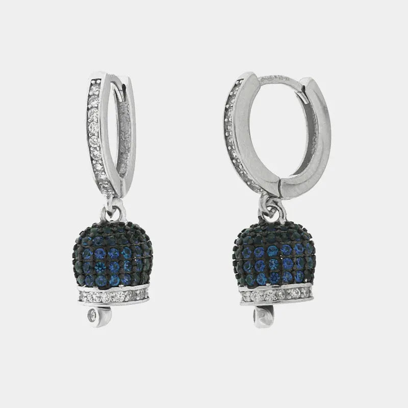 Orecchini A Campanella Capri In Argento 925 Rodiato - Pendenti Portafortuna Made In Italy