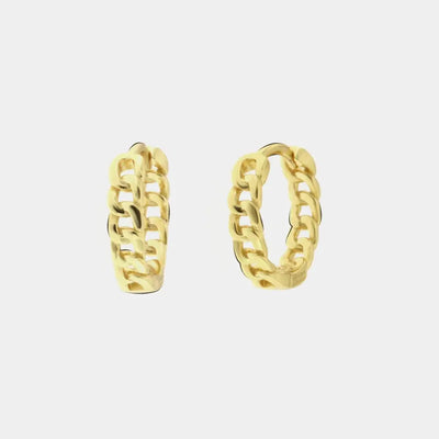 Orecchini in Argento 925 a cerchio con intrecci di catene
