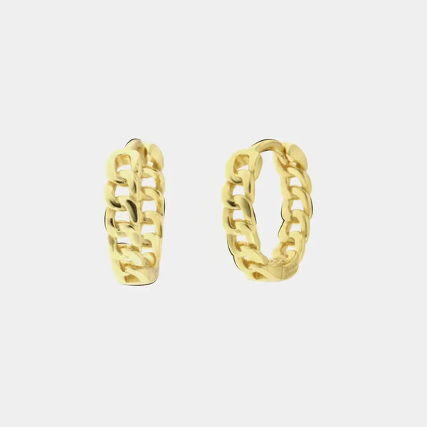 Orecchini in Argento 925 a cerchio con intrecci di catene