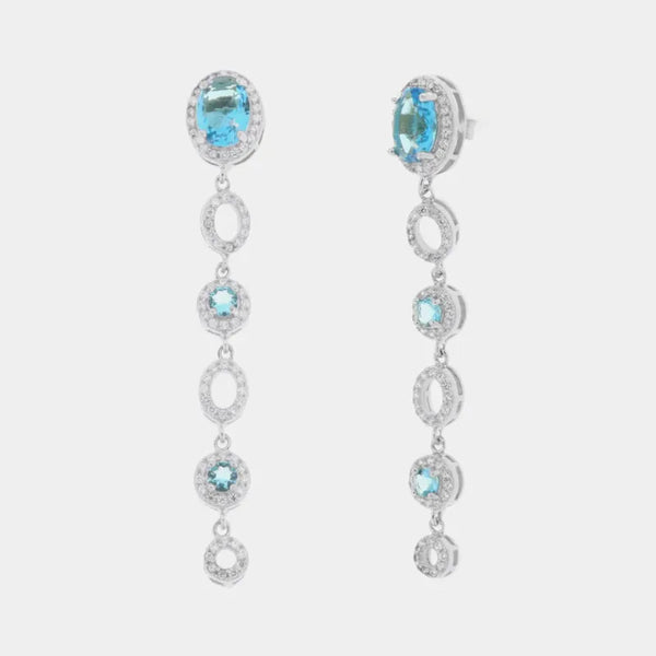 Orecchini in Argento 925 con zirconi azzurri