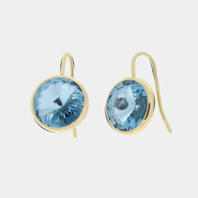 Orecchini in Argento 925 a monarchina con cristalli azzurri