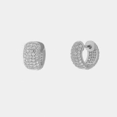 Orecchini in Argento 925 cerchietto pave di zirconi bianchi Collezione Barcellona - BYSIMON gioielli