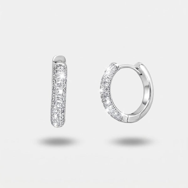 Orecchini in Argento 925 a cerchio con zirconi Collezione Barcellona - BYSIMON gioielli