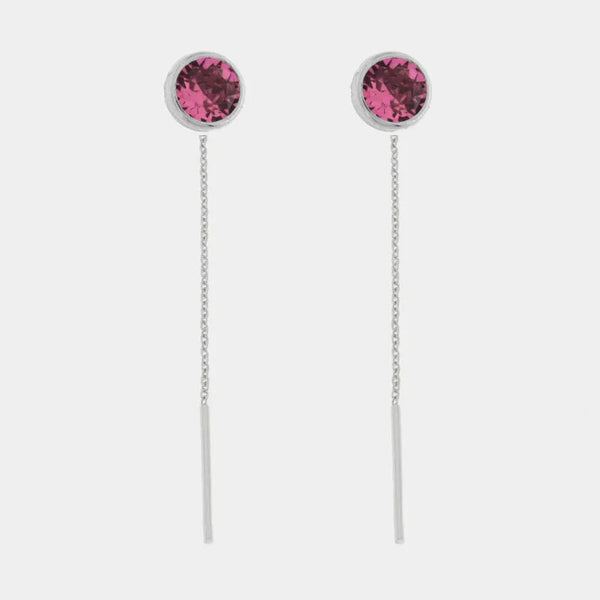 Orecchini in Argento 925 con cristallo fucsia