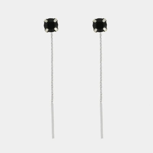 Orecchini in Argento 925 con punto luce nero