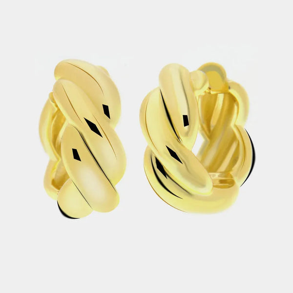 Orecchini in Argento 925 a cerchio intrecciato Collezione Amsterdam - BYSIMON gioielli