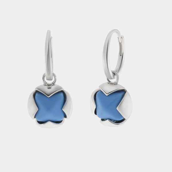 Orecchini in Argento 925 con fiore blu - BYSIMON gioielli