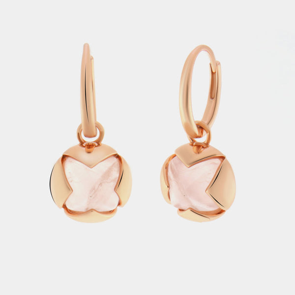 Orecchini in Argento 925 con fiore rosa - BYSIMON gioielli