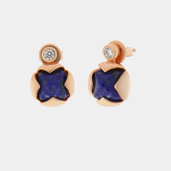 Orecchini in Argento 925 con fiore blu - BYSIMON gioielli