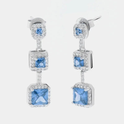 Orecchini in Argento 925 con zirconi azzurri