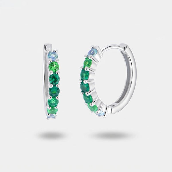 Orecchini in Argento 925 con zirconi nelle sfumature del verde - BYSIMON gioielli