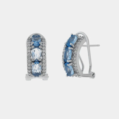 Orecchini in Argento 925 con zirconi azzurri e bianchi