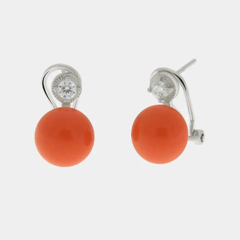 Orecchini a bottone in argento sterling 925 con zirconi per le Orecchini a bottone in argento sterling 925 con zirconi per le