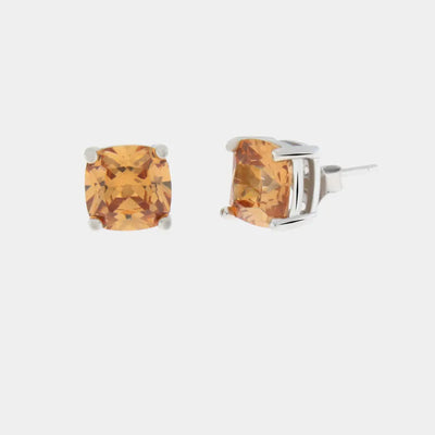 Orecchini in Argento 925 a lobo con zircone champagne