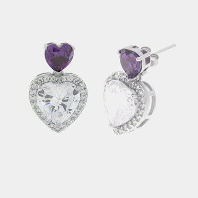 Orecchini in Argento 925 a lobo con cuore SIMEONE - gioiello BySimon