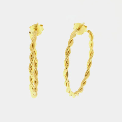 Orecchini in Argento 925 cerchio intrecciato placcati oro - BYSIMON gioielli