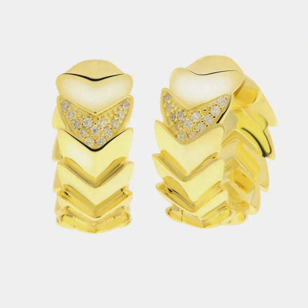 Orecchini in Argento 925 cerchio gold Collezione Amsterdam - BYSIMON gioielli