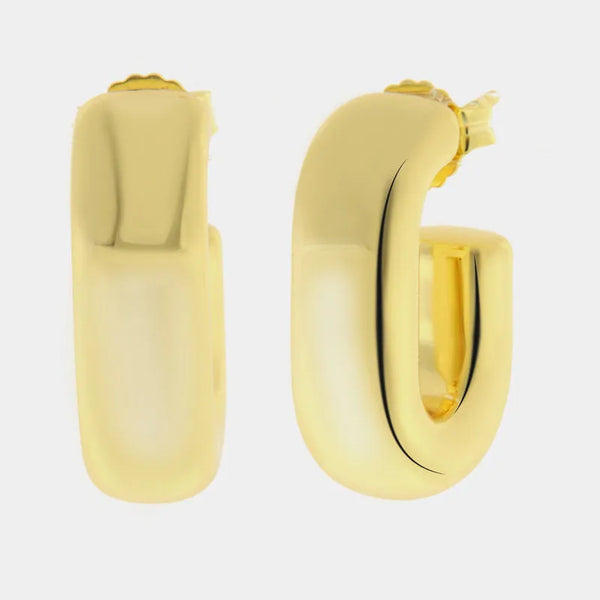 Orecchini in Argento 925 ovale gold Collezione Amsterdam - BYSIMON gioielli