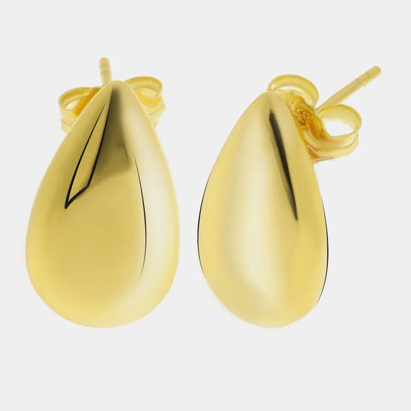 Orecchini in Argento 925 ovali lisci gold Collezione Amsterdam - BYSIMON gioielli