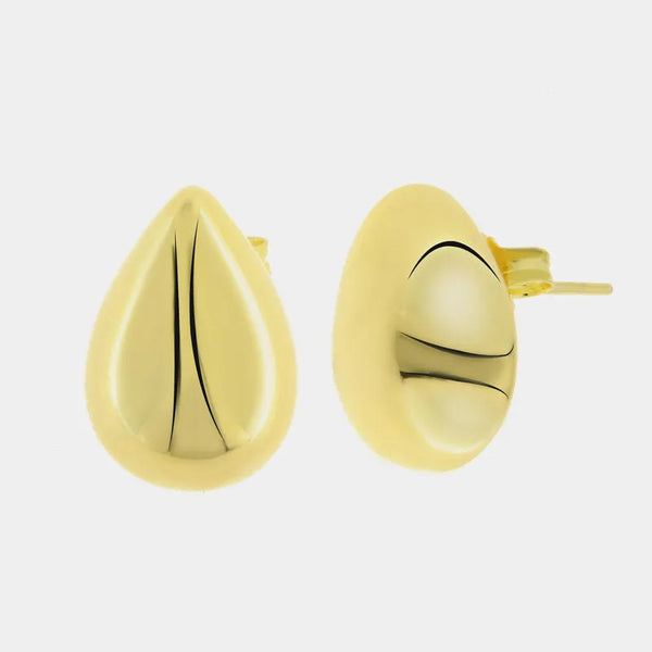 Orecchini in Argento 925 ovale bombato a lobo gold Collezione Amsterdam - BYSIMON gioielli