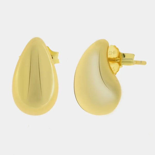 Orecchini in Argento 925 ovali bombati gold - BYSIMON gioielli