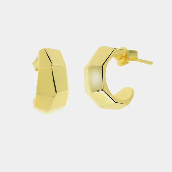 Orecchini in Argento 925 semicerchio gold Collezione Amsterdam - BYSIMON gioielli