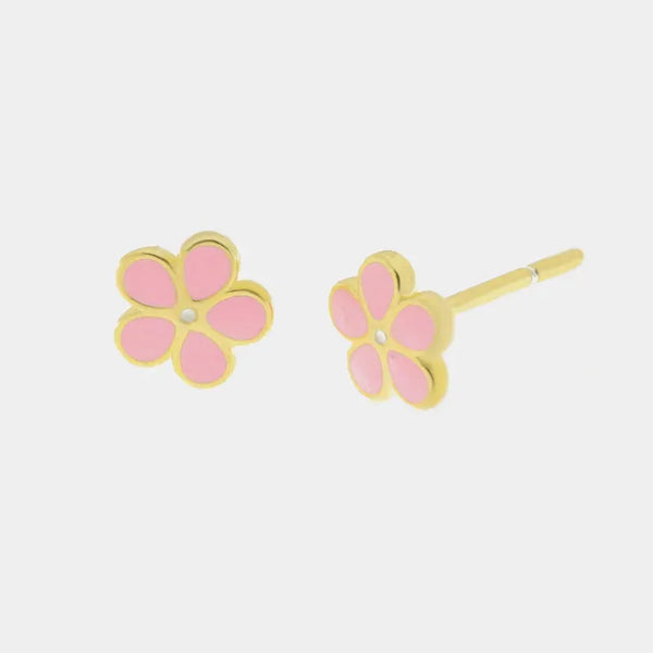 Orecchini argento 925 con fiori rosa - BYSIMON gioielli