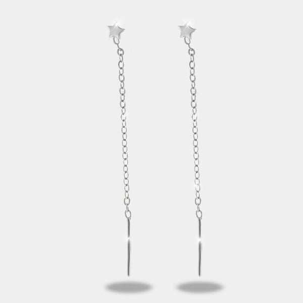 Orecchini argento 925 saliscendi con stella - BYSIMON gioielli