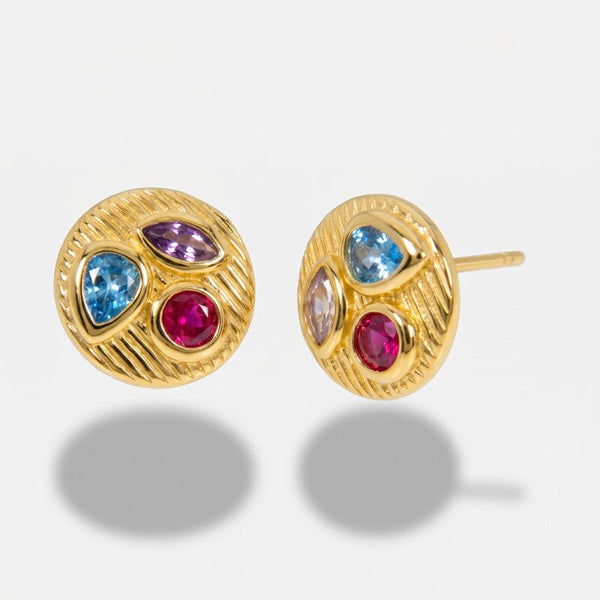 Orecchini in Argento 925 con zirconi multicolor - BYSIMON gioielli