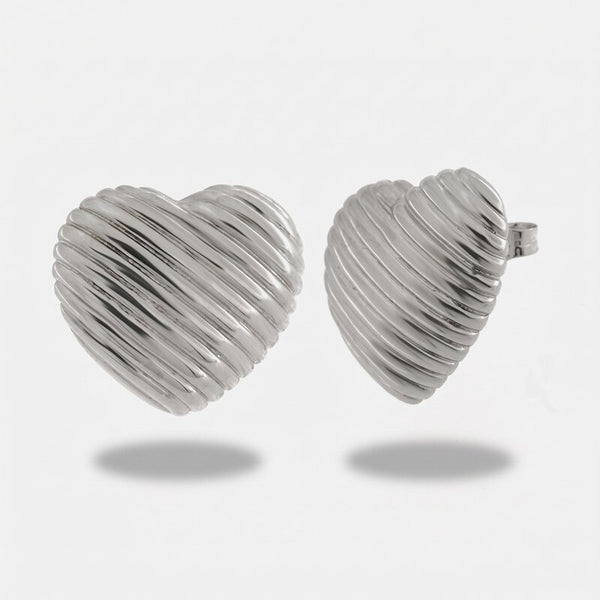 Orecchini in Argento 925 con cuore a lobo - BYSIMON gioielli