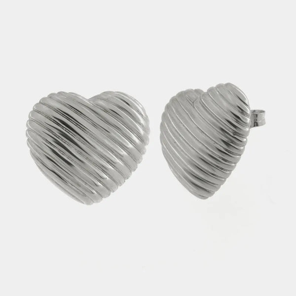 Orecchini in Argento 925 con cuore a lobo - BYSIMON gioielli