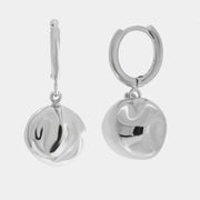 Orecchini in Argento 925 a cerchio con sfera pendente