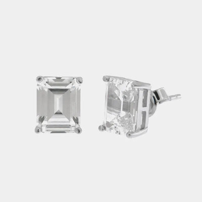 Orecchini in Argento 925 quadrato trasparente