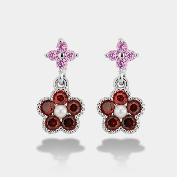 Orecchini in Argento 925 con fiore amaranto - BYSIMON gioielli