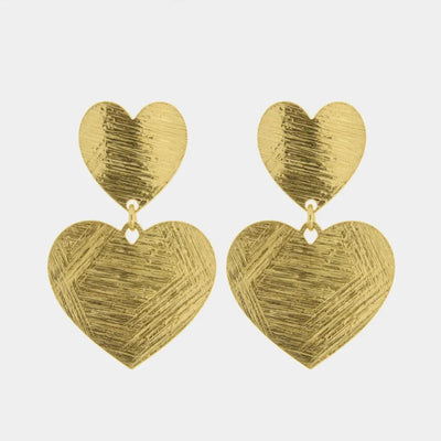 Orecchini in Argento 925 con cuori gold graffiati - BYSIMON gioielli