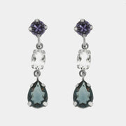 Orecchini in Argento 925 con cristalli grigio pendente