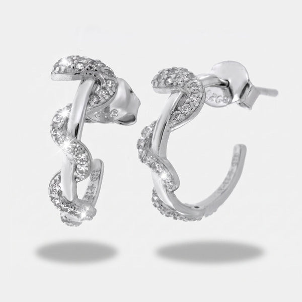 Orecchini in Argento 925 semi cerchio con serpente - BYSIMON gioielli