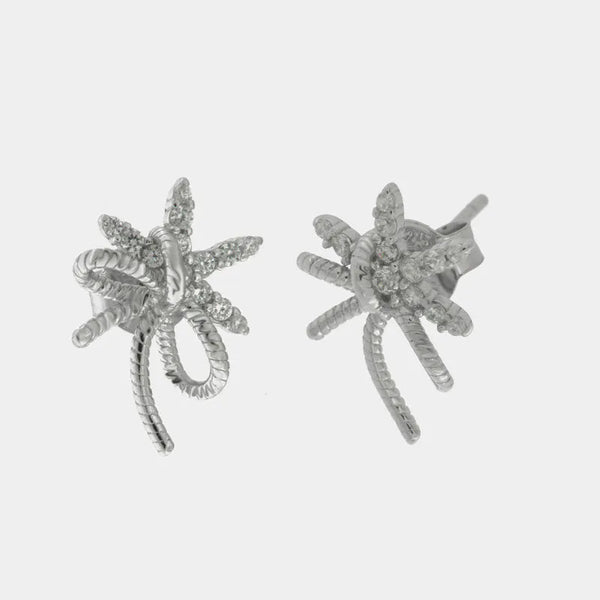 Orecchini in Argento 925 palma con zirconi - BYSIMON gioielli