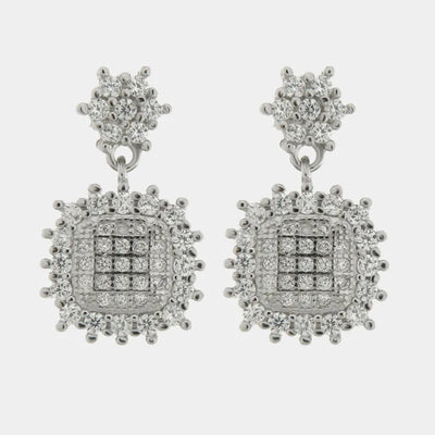 Orecchini in Argento 925 quadrato con zirconi