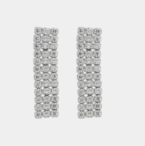 Orecchini in Argento 925 lunghi con zirconi - BYSIMON gioielli