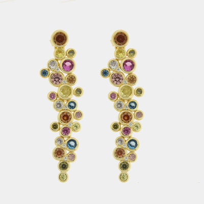 Orecchini in Argento 925 con zirconi pendenti colorati SIMEONE - gioiello BySimon
